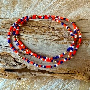 Clemson stack 🐅 3 miyuki seed bead bracelets with 2 mm 14k gold filled beads